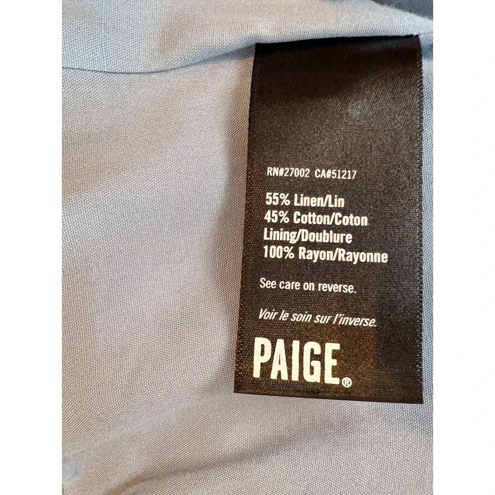 PAIGE 2-Button Women's Blazer Blue Chambray Linen Cotton Jacket‎ Classic Small